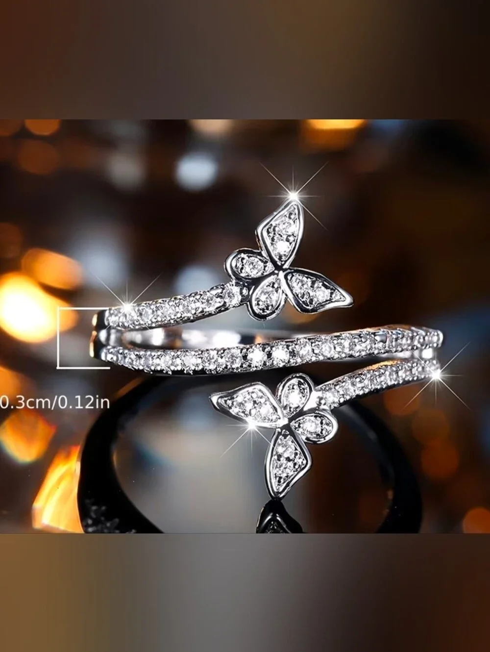 $8 Each Or Bundle 5/$20 Sterling Silver Butterfly Pavé Ring